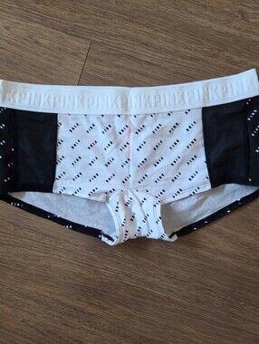 PINK Victoria's Secret Black & White Logo Boyshorts